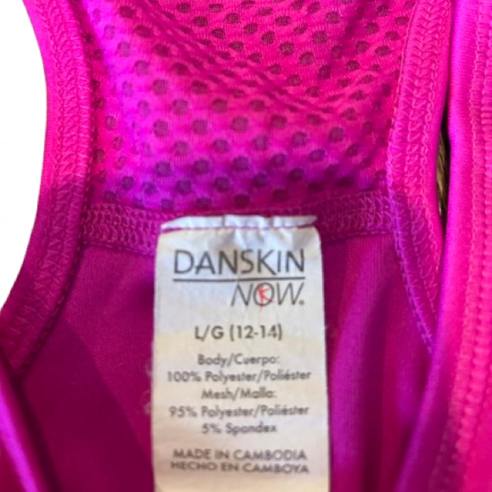 Danskin Women’s Fuchsia Mesh and Cinch Workout Tank Size Large - Picture 2 of 9